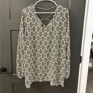 Maurices Black and Cream Leopard Print Blouse